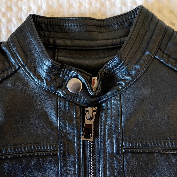 Kids Classic Black Biker Jacket - Picture 4 of 7